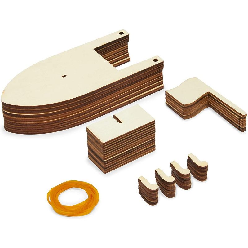 Bright Creations 8 Pack Unfinished Wooden Sailboat, Model Boat with Band Paddle, Arts and Crafts