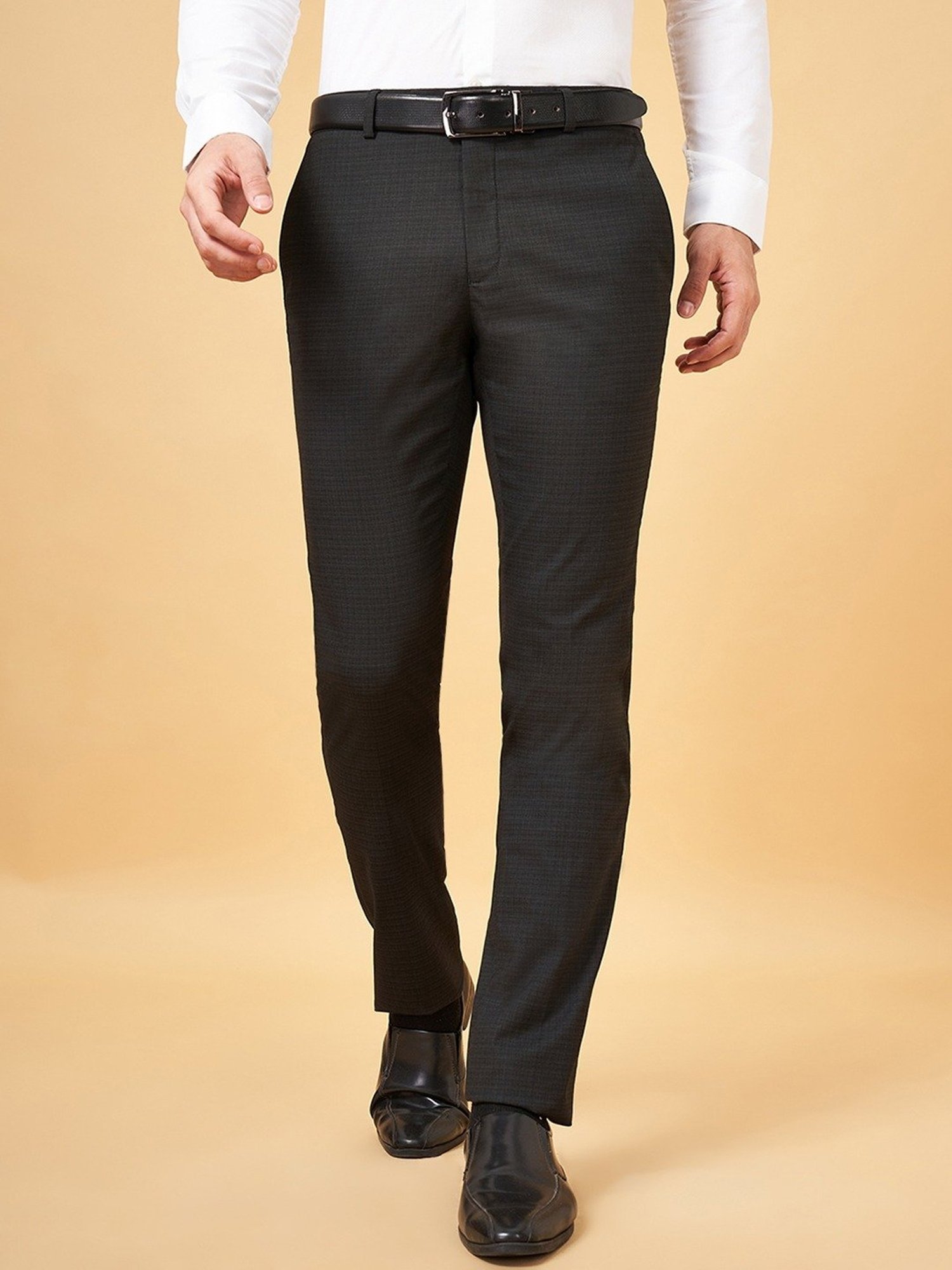 Arrow Navy Regular Fit Trousers