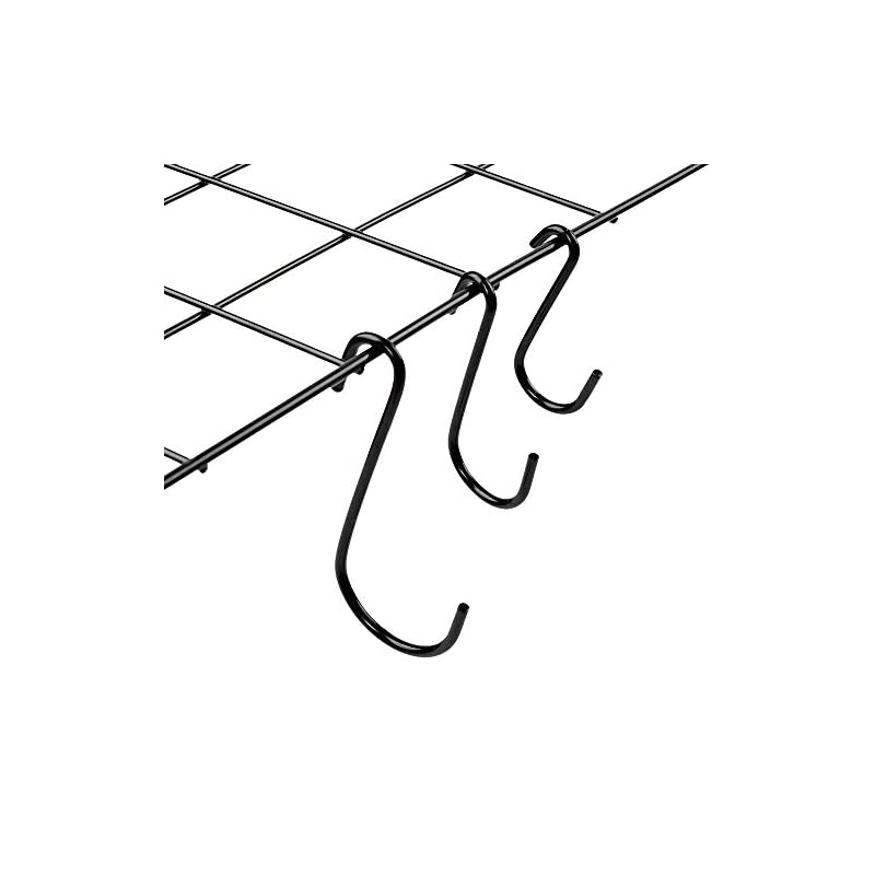 21 Pack Heavy Duty S Hooks Black S Shaped Hooks Hanging Hangers Hooks for Pan, Pot, Coat, Bag, Plants Kitchen, Bathroom, Bedroom and Office(21 Pack/S Hook/Black/ 3 Assortment 2.5"/3"/4")