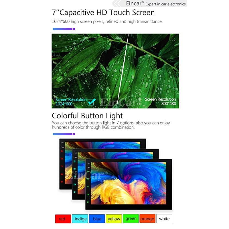 Android 100 Double Din Car Stereo Autoradio Bluetooth System 7 INCH 2 Din Head Unit GPS Navigation In Dash 1080p Video Audio Player Support WiFi USB SD Mirrorlink Capacitive Touchscreen