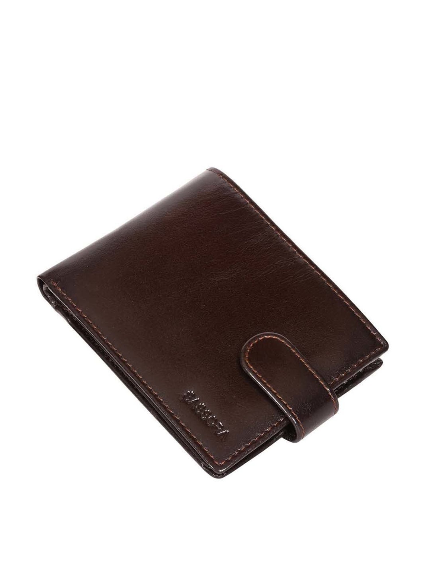 SASSORA Brown Casual Leather Rfid Bi-Fold Wallet for Men