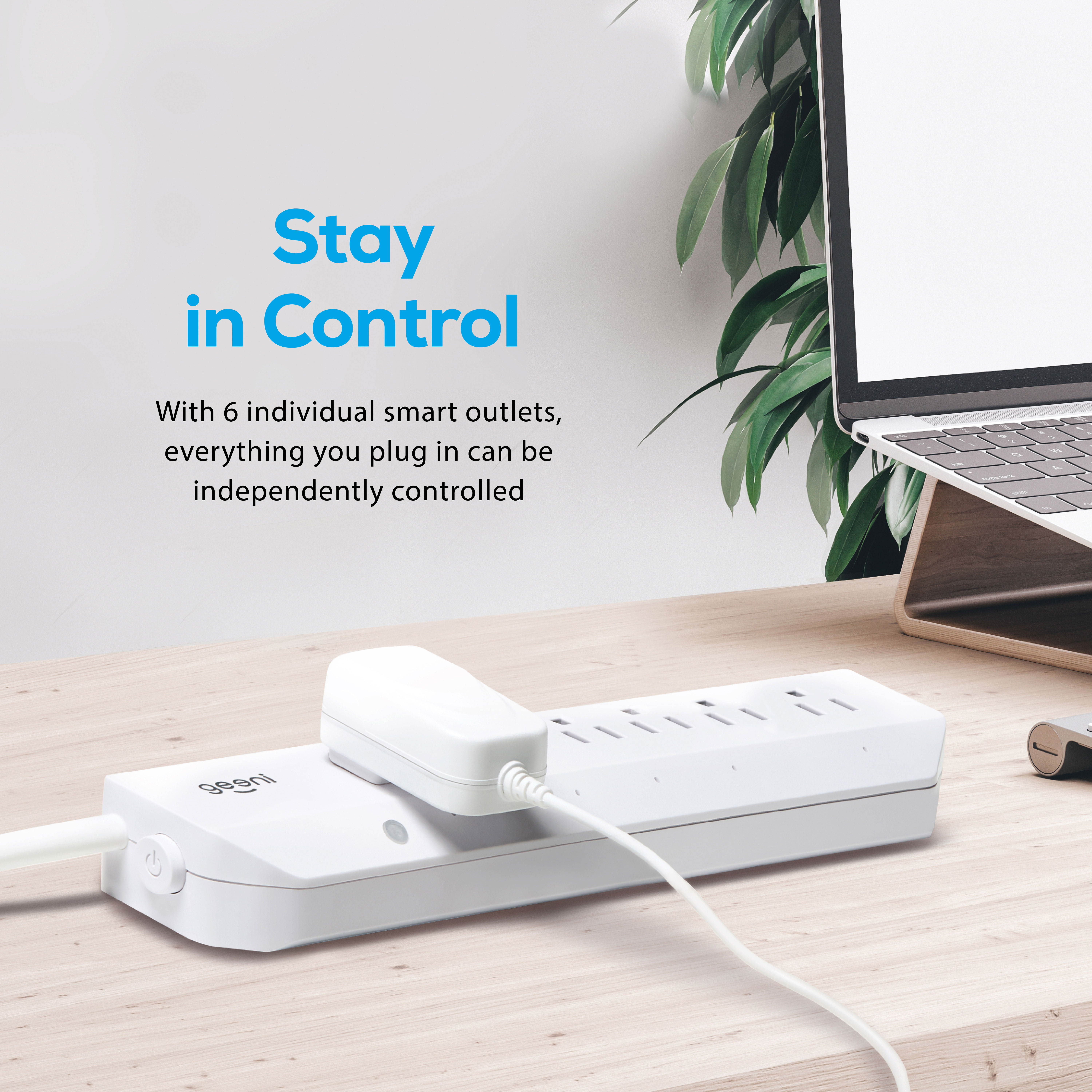 Geeni SURGE Smart Wi-Fi 4 Outlet & 4 USB Surge Protector - No Hub Required, Works with Alexa, Google Assistant & Microsoft Cortana