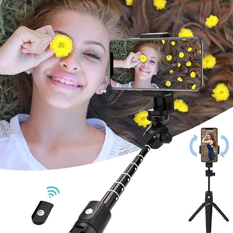 Selfie Stick Tripod  Phone Tripod Stand for iPhone Bluetooth Remote 40 Inch Tripod for Huawei Samsung Lightweight