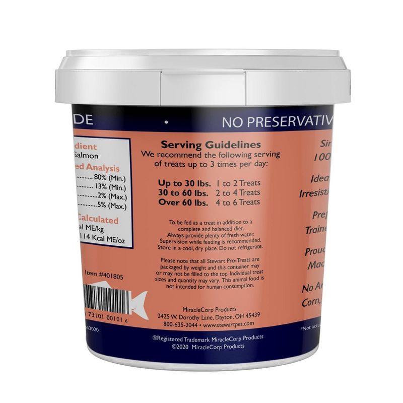 Stewart Freeze-Dried Wild Salmon Dog Treat - 2.75oz Tub