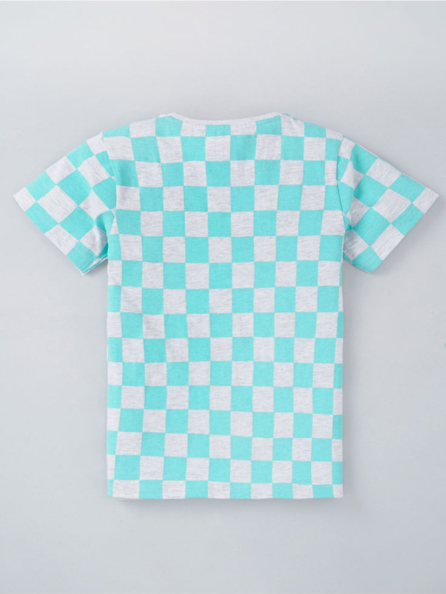 Edheads Kids Blue & Grey Cotton Chequered T-Shirt