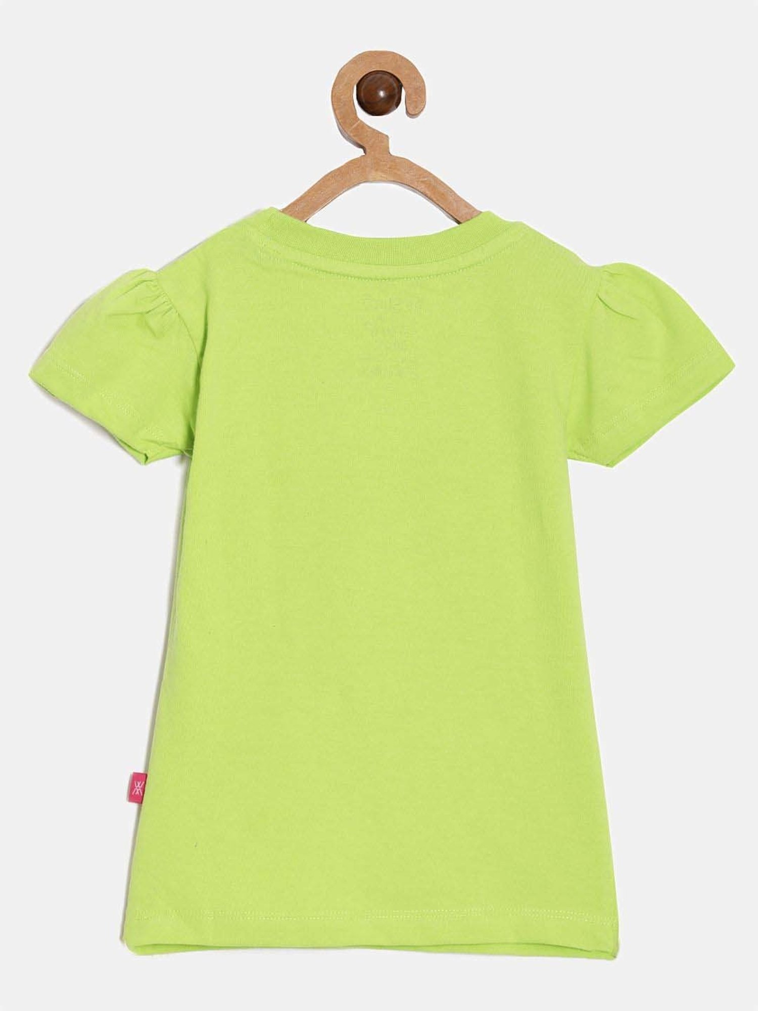 Dixcy Slimz Kids Lime Green Cotton Printed T-Shirt