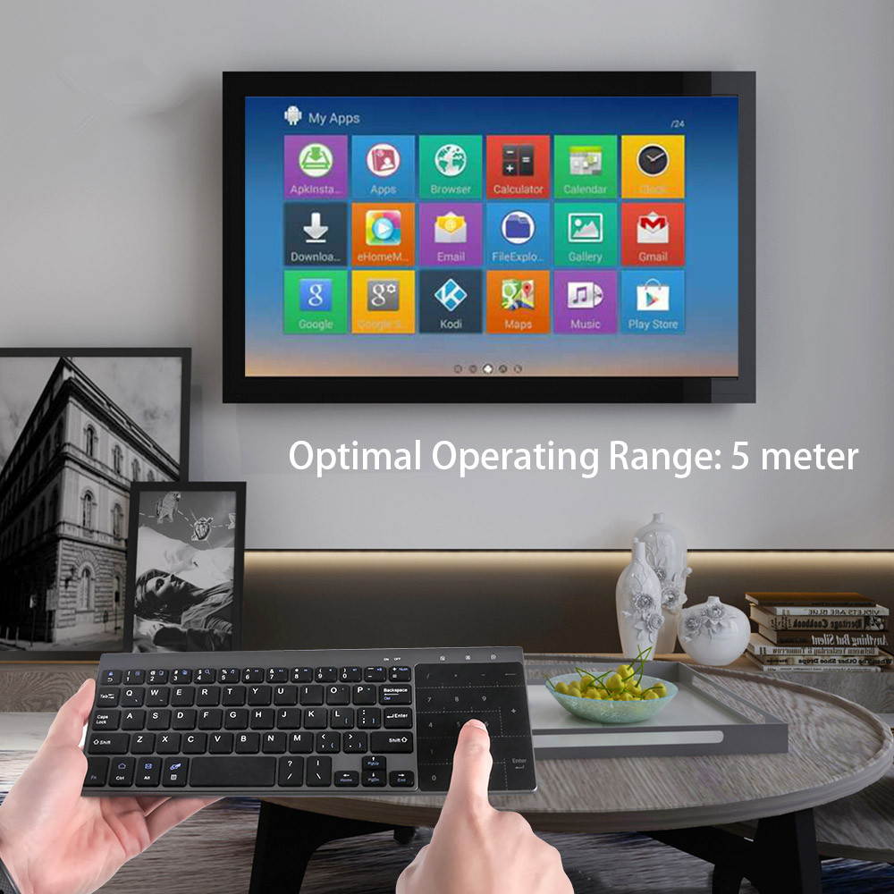 CHONCHOW 2.4G Mini Wireless Keyboard Touchpad Protable USB Keyboard Air Mouse for Mac PC Window 7/10 Vista Android Smart TV Box