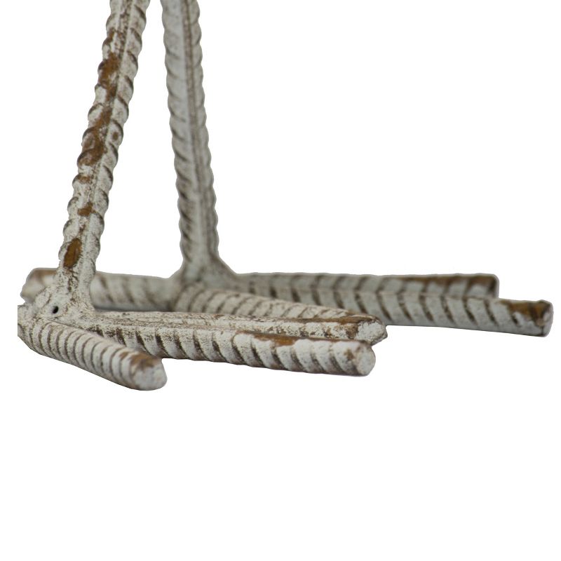 Rustic Antique White Metal Hen Figurine - Foreside Home & Garden