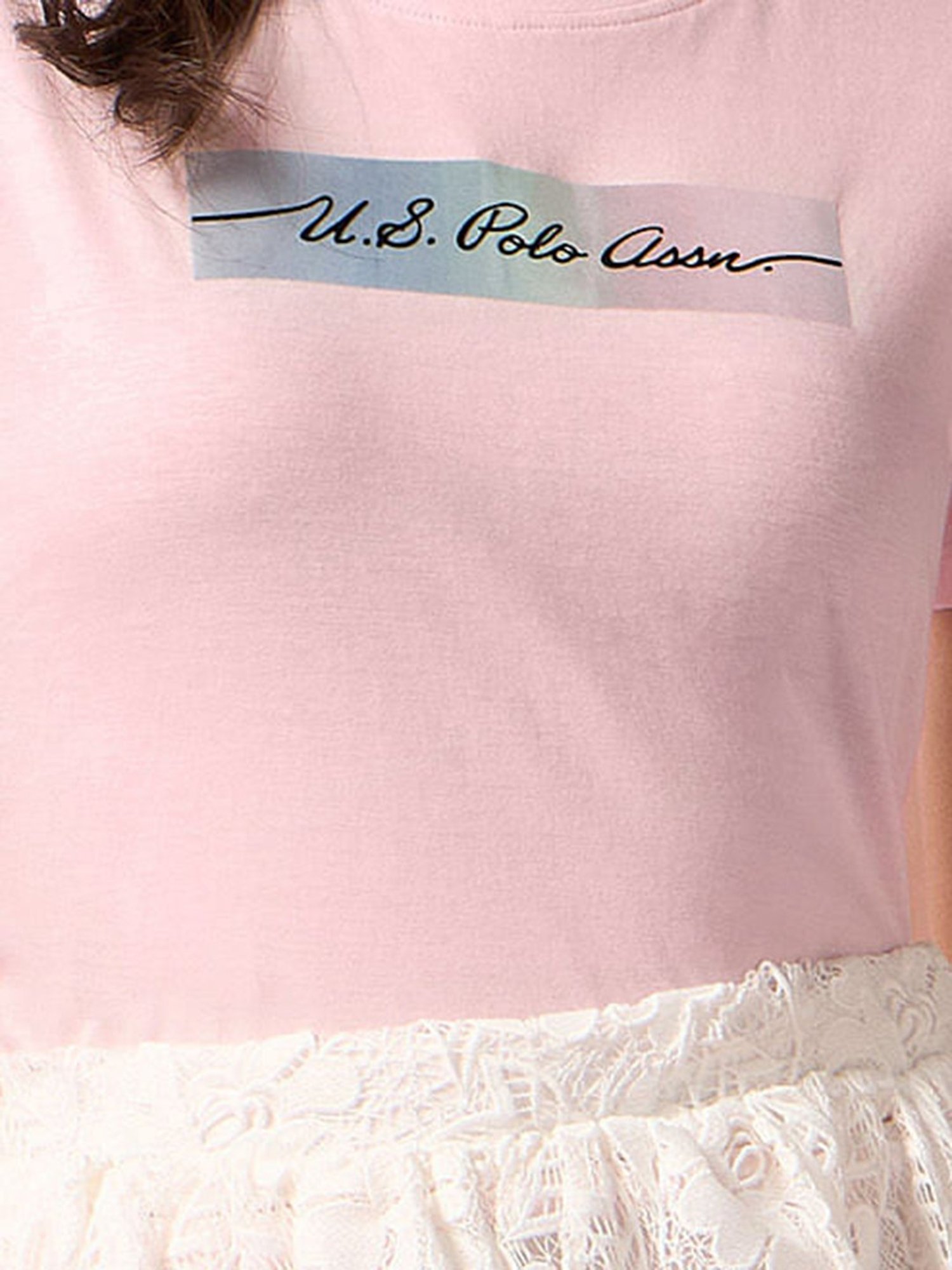 U.S. Polo Assn. Pink Graphic Print T-Shirt