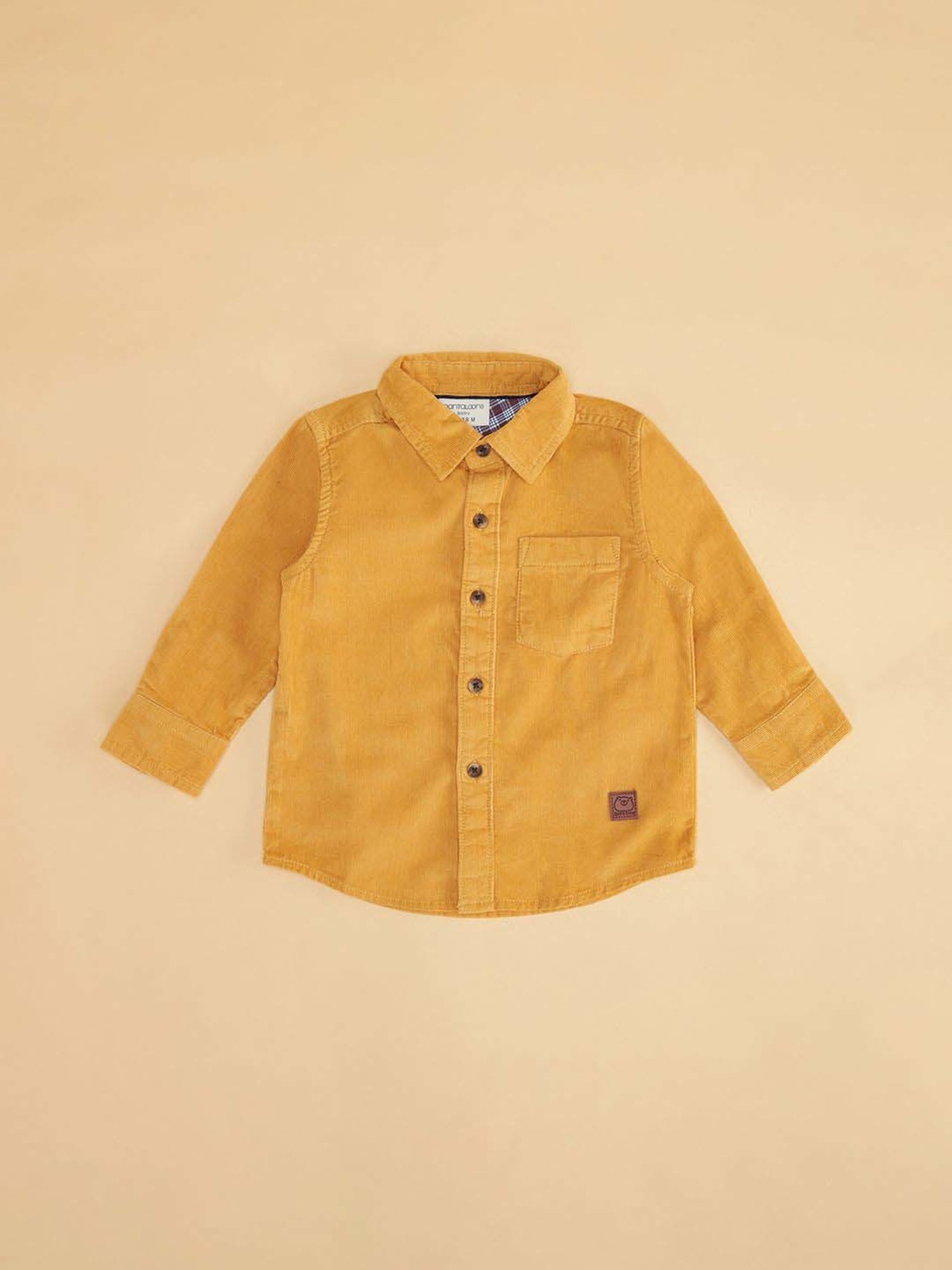 Pantaloons Baby Yellow Cotton Regular Fit Full Sleeves Shirt