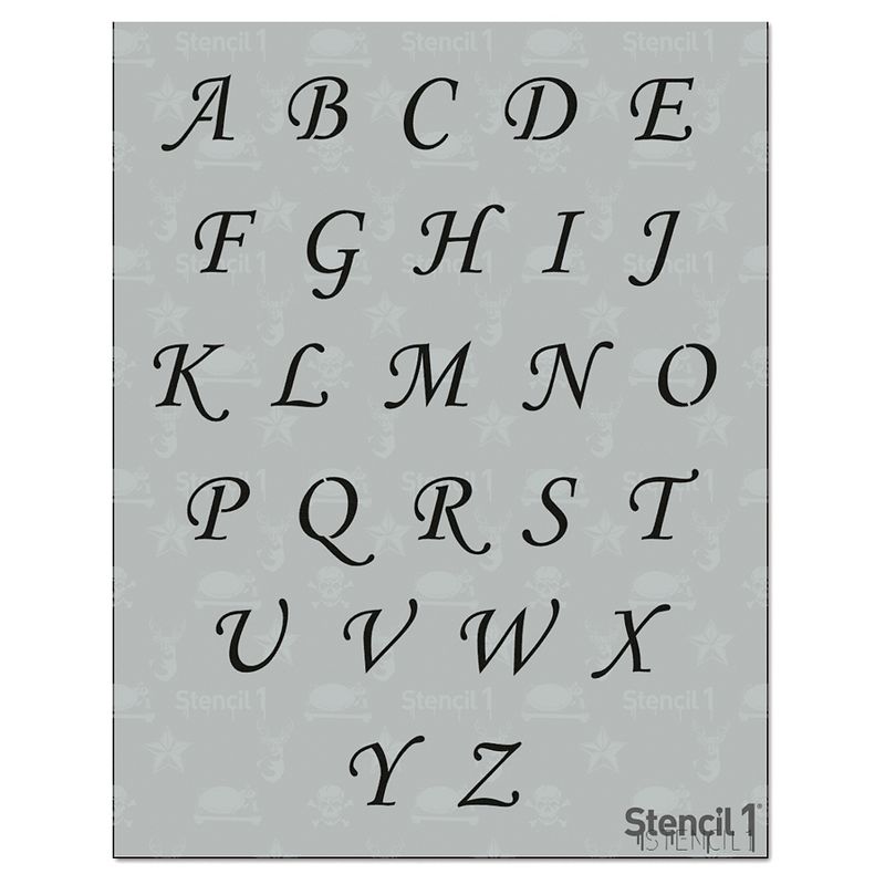 Stencil1 Corsiva Font 2" - Letter Stencil 8.5" x 11"