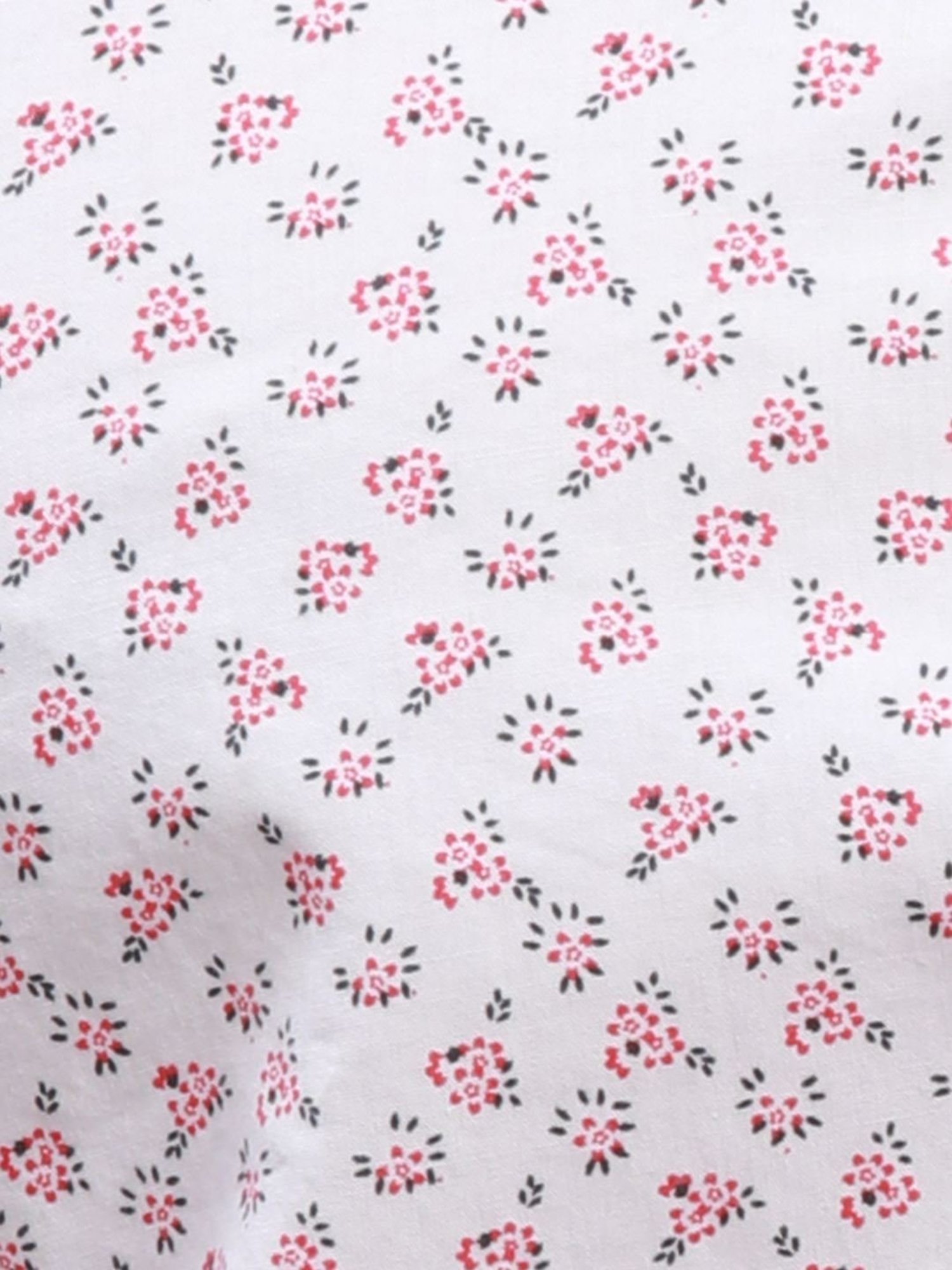 Parx White Cotton Slim Fit Printed Shirt