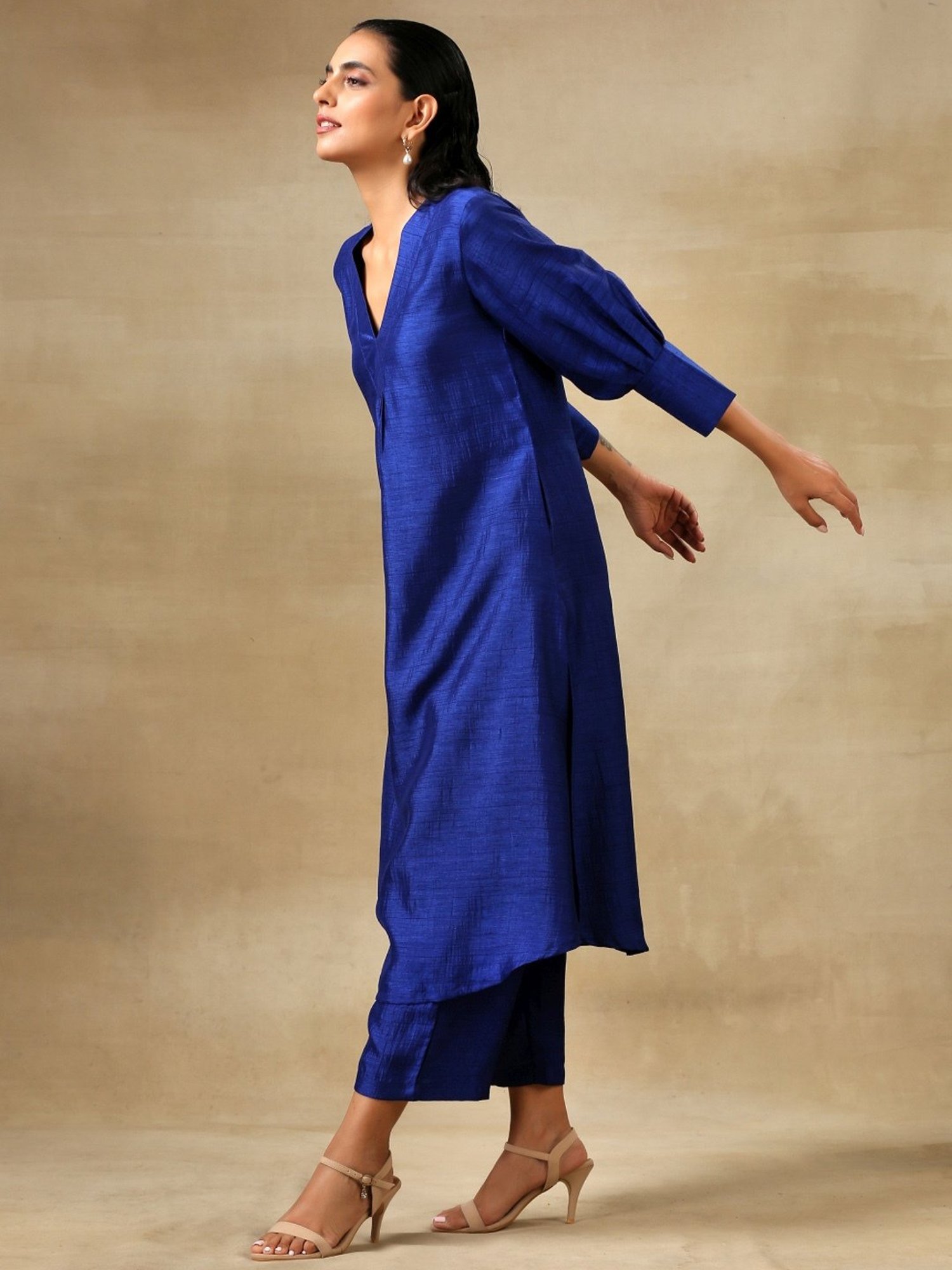 true Browns Blue Kurta Pant Set