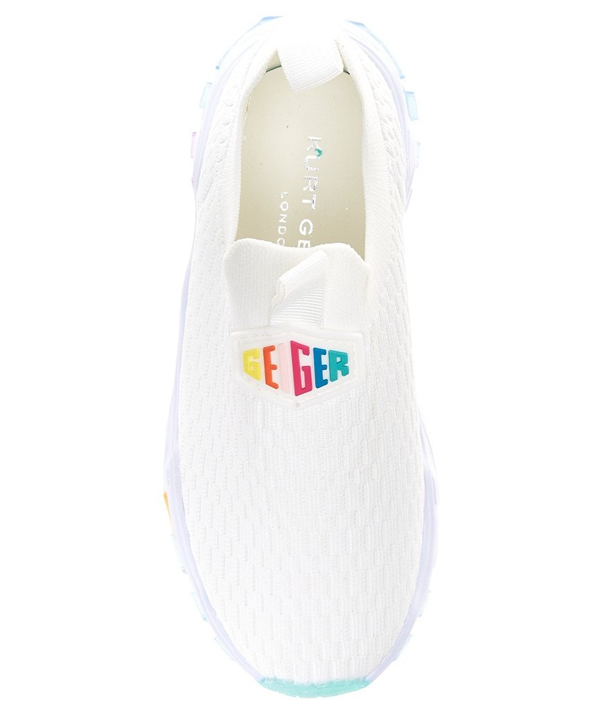 Kurt Geiger London Girl's Mini Lettie Knit Slip-On Rainbow Sole Sneakers (Toddler)