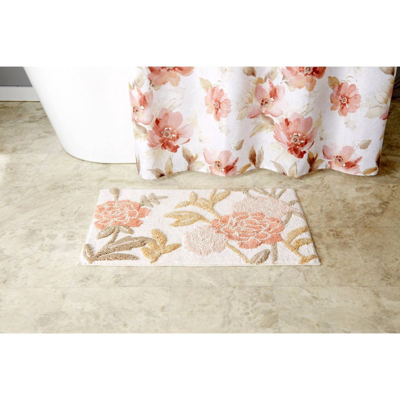 20" x 30" Misty Floral Bath Rug Pink - Saturday Knight Ltd.