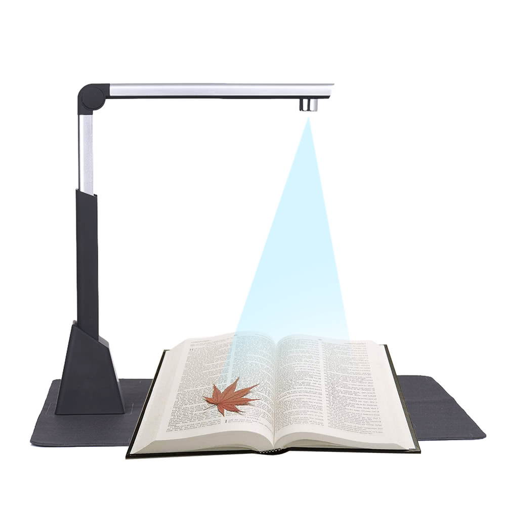 Portable Adjustable High Speed USB Book Image Document Camera Scanner 10 Mega-pixel HD High-Definition Max. A3 Scanning Size with OCR Function LED Light for Classroom Office Library Bank