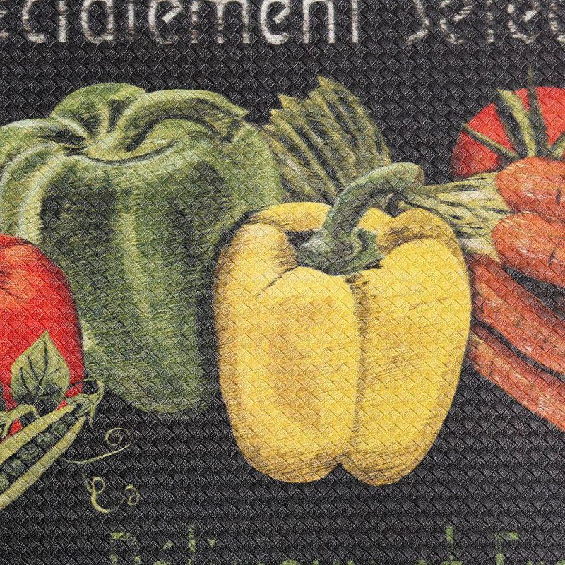 Home Dynamix 19" x 35" Les Legumes Kitchen Mat Black/Green