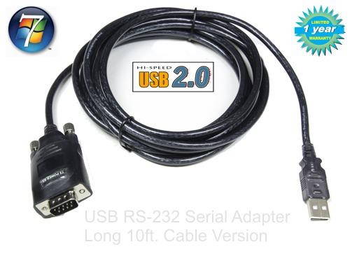 USBGear FTDI 6ft. Long USB to Serial Adapter Cable with Screws and Three LED display