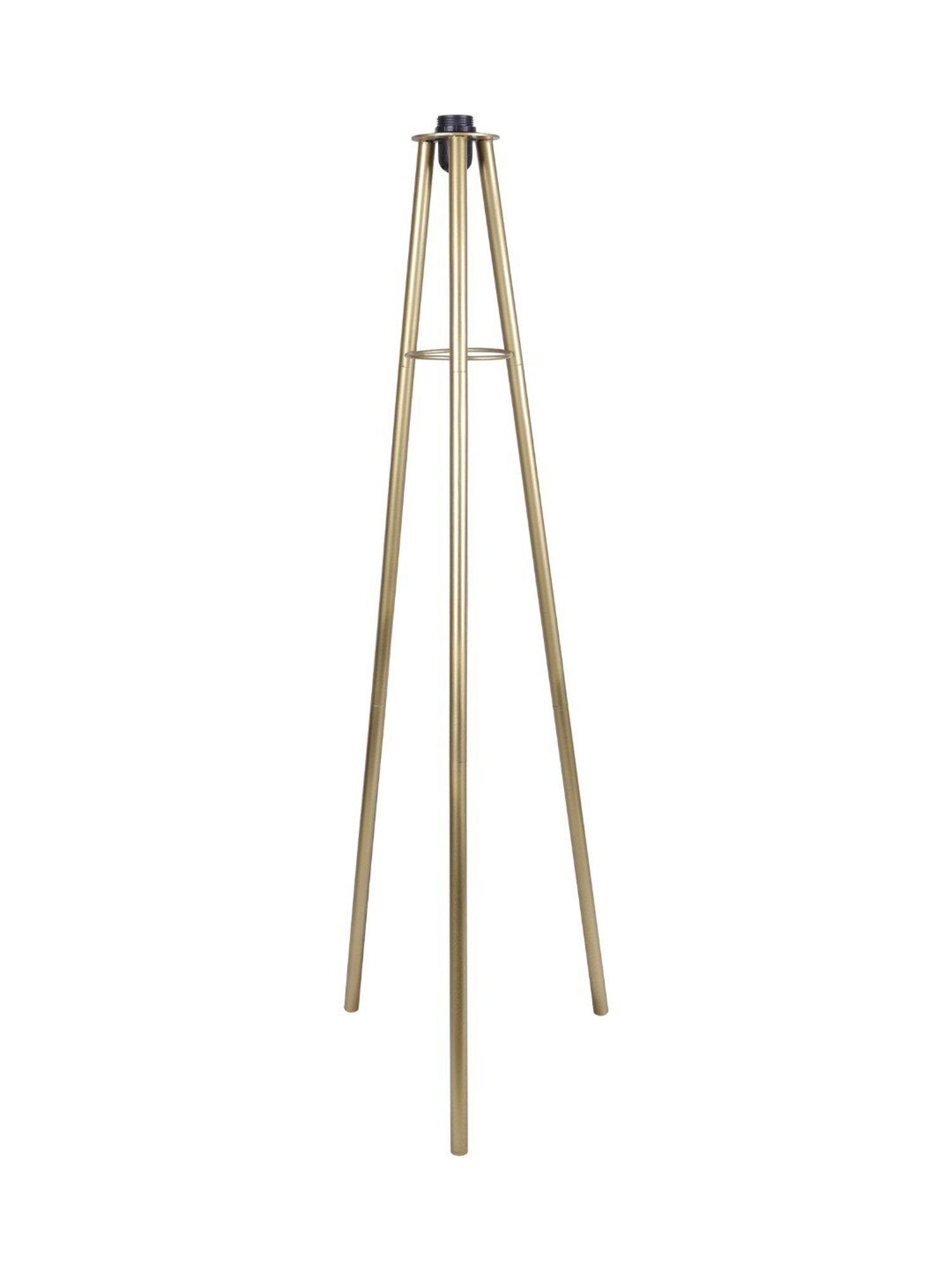 Homesake Cream & Golden Metal Standing Floor Lamp with Bulb and Floor Switch (Iron Legs)