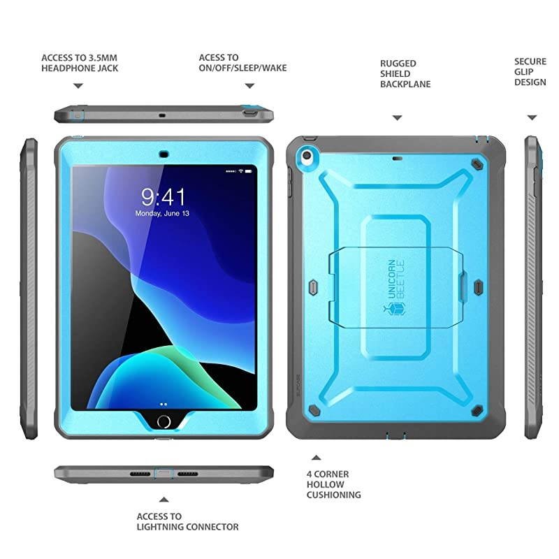 Unicorn Beetle Pro Series Case for iPad 102 20202019 with Builtin Screen Protector Protective Case for iPad 8th Generation 2020iPad 7th Generation 2019Blue
