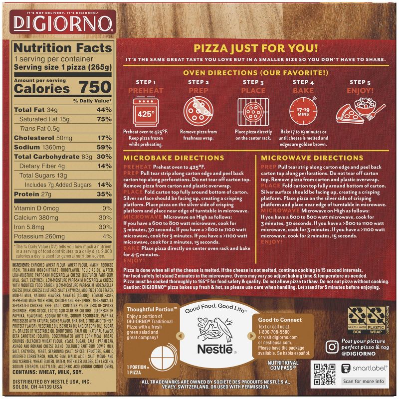 DiGiorno Traditional Crust Pepperoni Frozen Pizza - 9.3oz