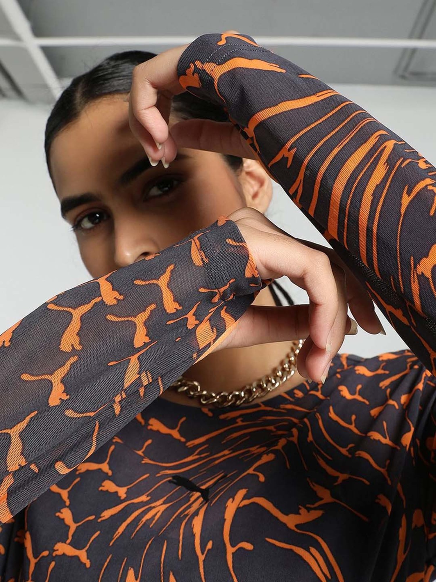 Puma Grey Printed Top