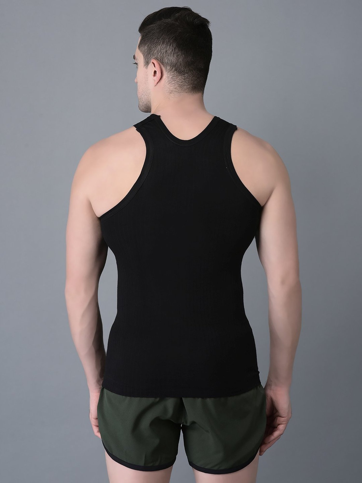 Dollar Bigboss Black Cotton Regular Fit Vest - Pack Of 6
