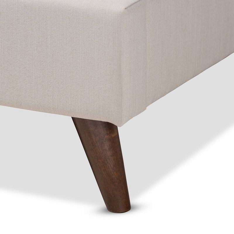 Full Maren Walnut Platform Bed Beige - Baxton Studio