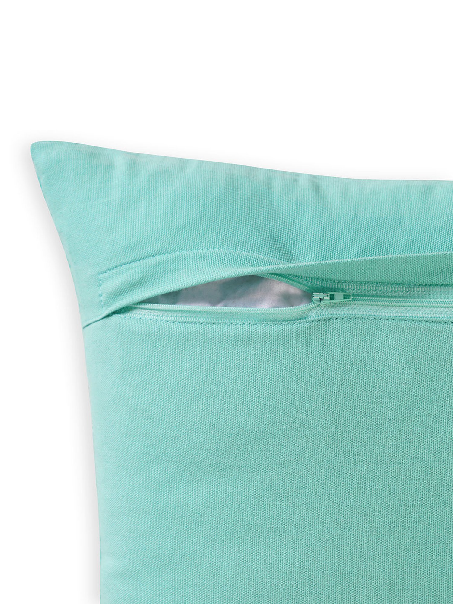 Pure Home and Living Blue Cotton Embroidery Cushion Cover