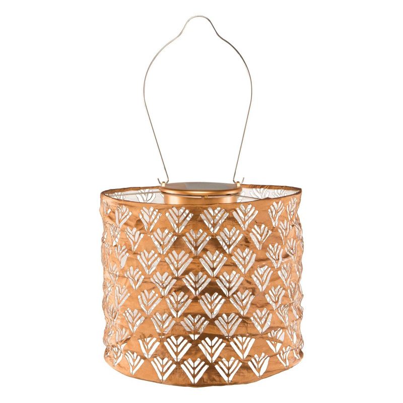 Allsop 8" x 6.5" Soji Stella Drum Solar Outdoor Lantern Copper