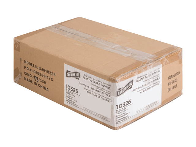 Genuine Joe 10326CT Plastic Rectangular Table Covers