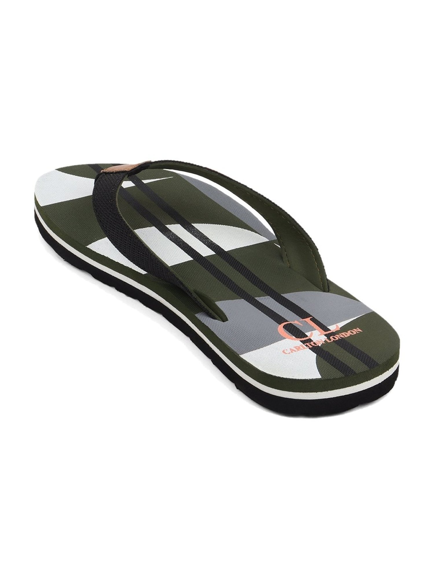 Carlton London Men's Olive Flip Flops