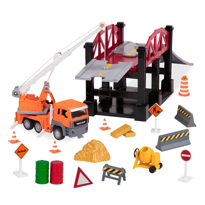 DRIVEN – Construction Playset with Bridge (35pc) – Micro Series