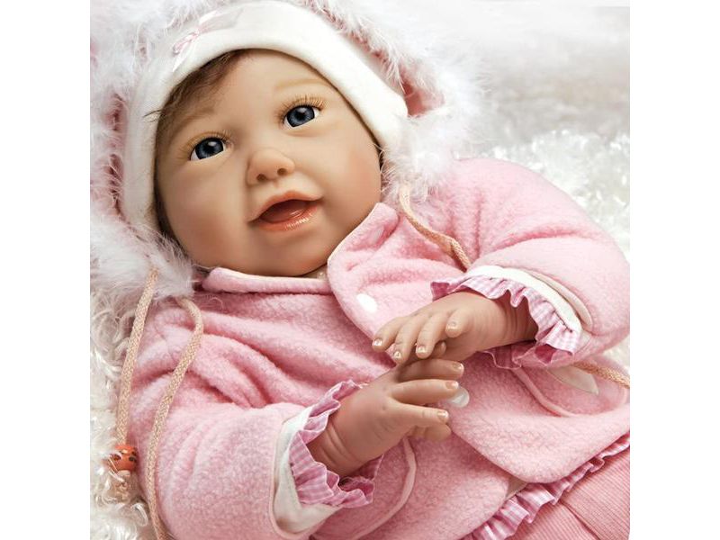 Paradise Galleries "Cuddle Bear Bella" Real Baby Doll. 21" Weighted Reborn Baby Doll with 5-Piece Baby Doll Clothes Set.  Age 3+