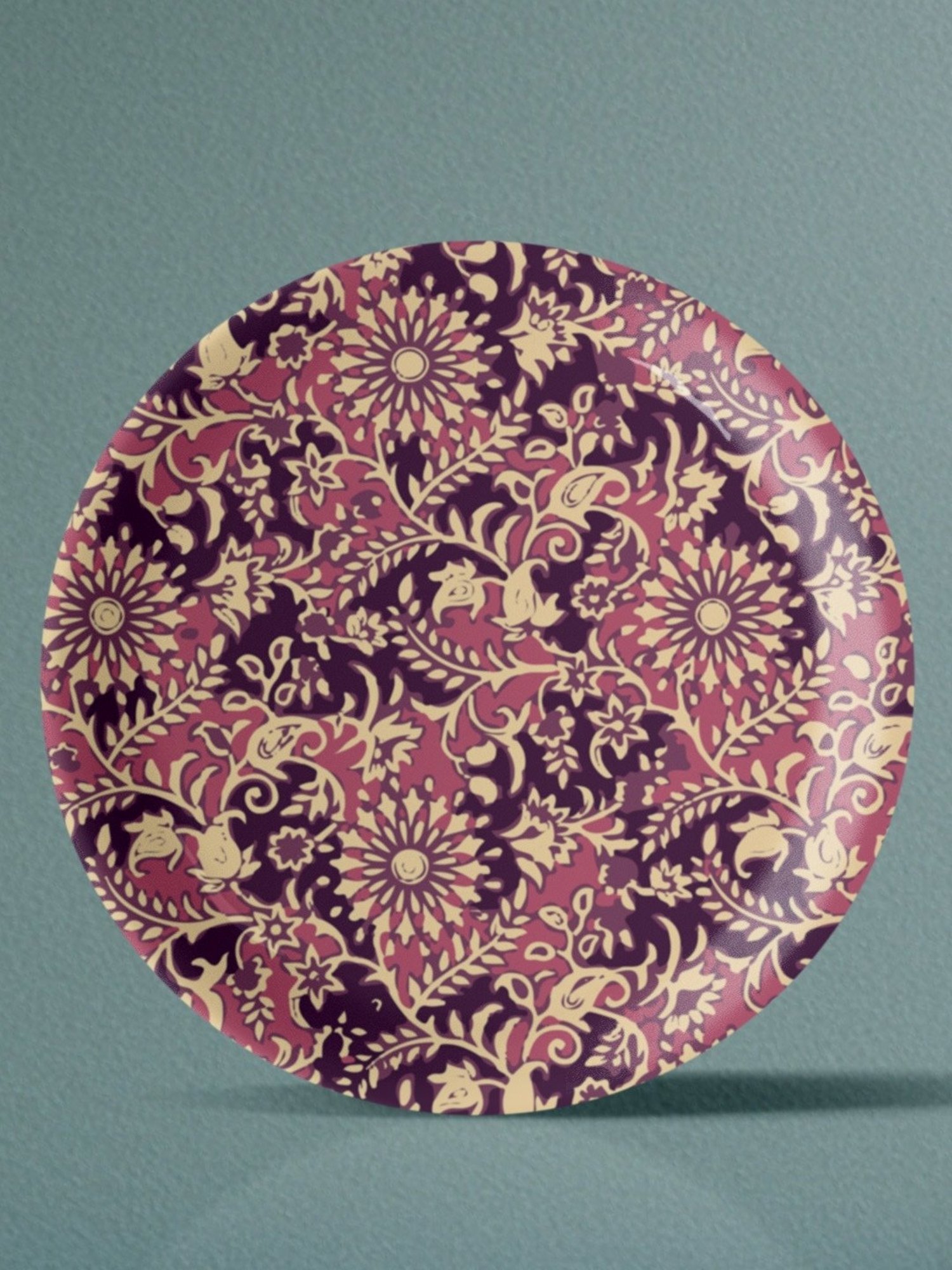 Nestroots Ethnic Floral Printed Multicolor Porcelain Wall Plate