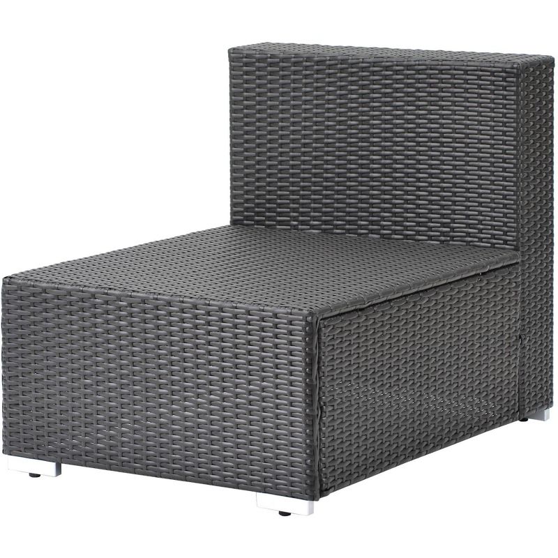 7pc Rattan Wicker Patio Sofa Set with End Table & Cushions - Art Leon