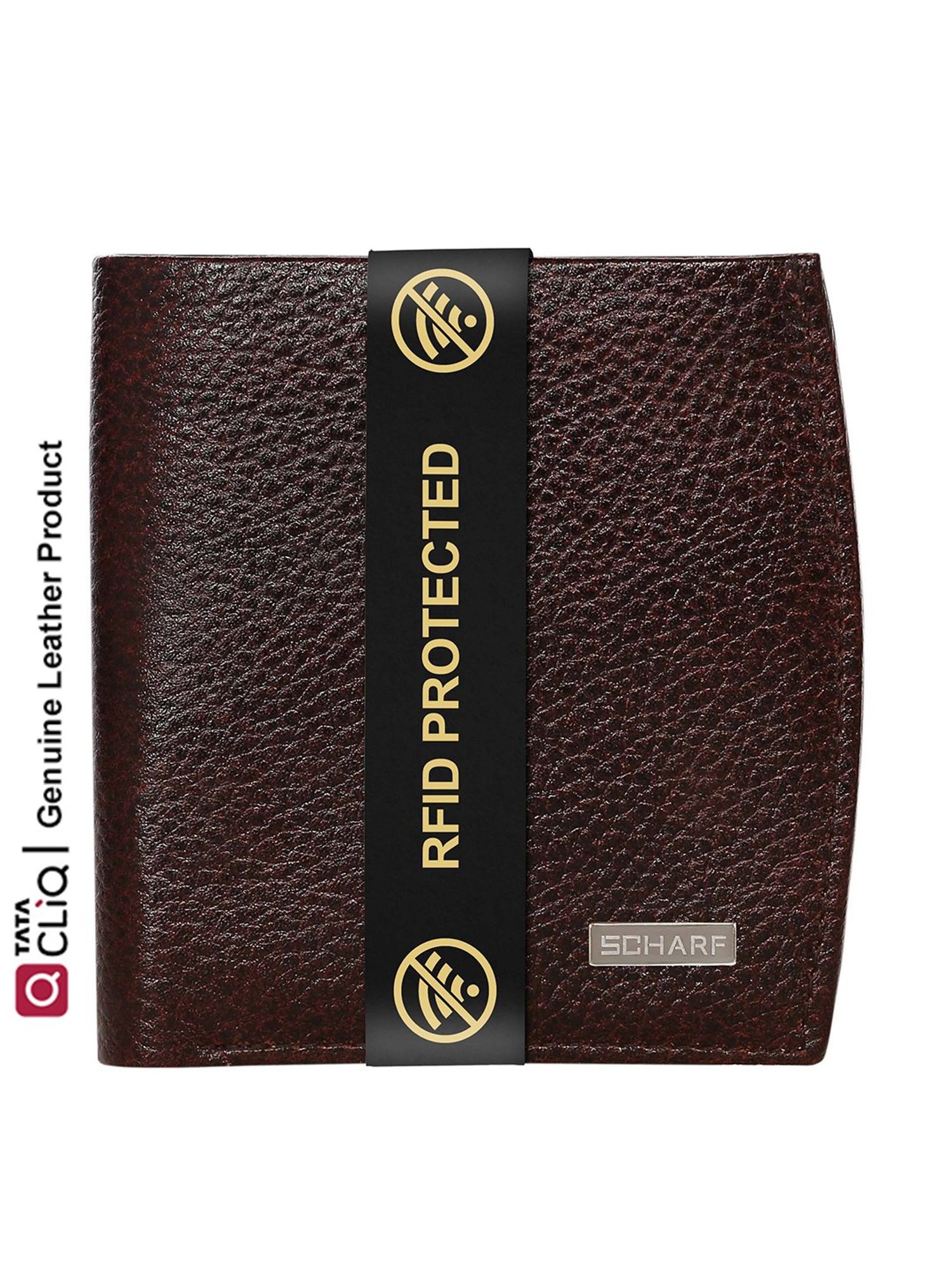 Scharf Andrew Dark Brown Formal Leather Rfid Bi-Fold Wallet for Men