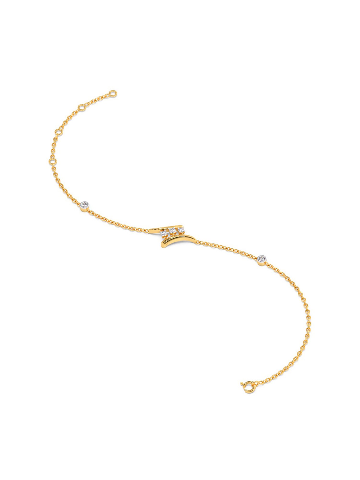 Candere by Kalyan Jewellers BIS Hallmark 18K Yellow Gold and Certified Diamonds Bracelet