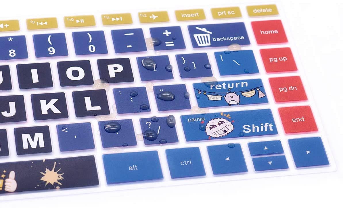 HRH Keyboard Cover for HP 14" Laptop 2020 2019 2018,HP Pavilion x360 14M-BA 14M-CD 14M-DH 14-BA 14-BF 14-cm 14-CF 14-DF 14-DK 14-DS 14-DQ Series 14 Inch Protective Skin (with Squared Keypad),Good Luck