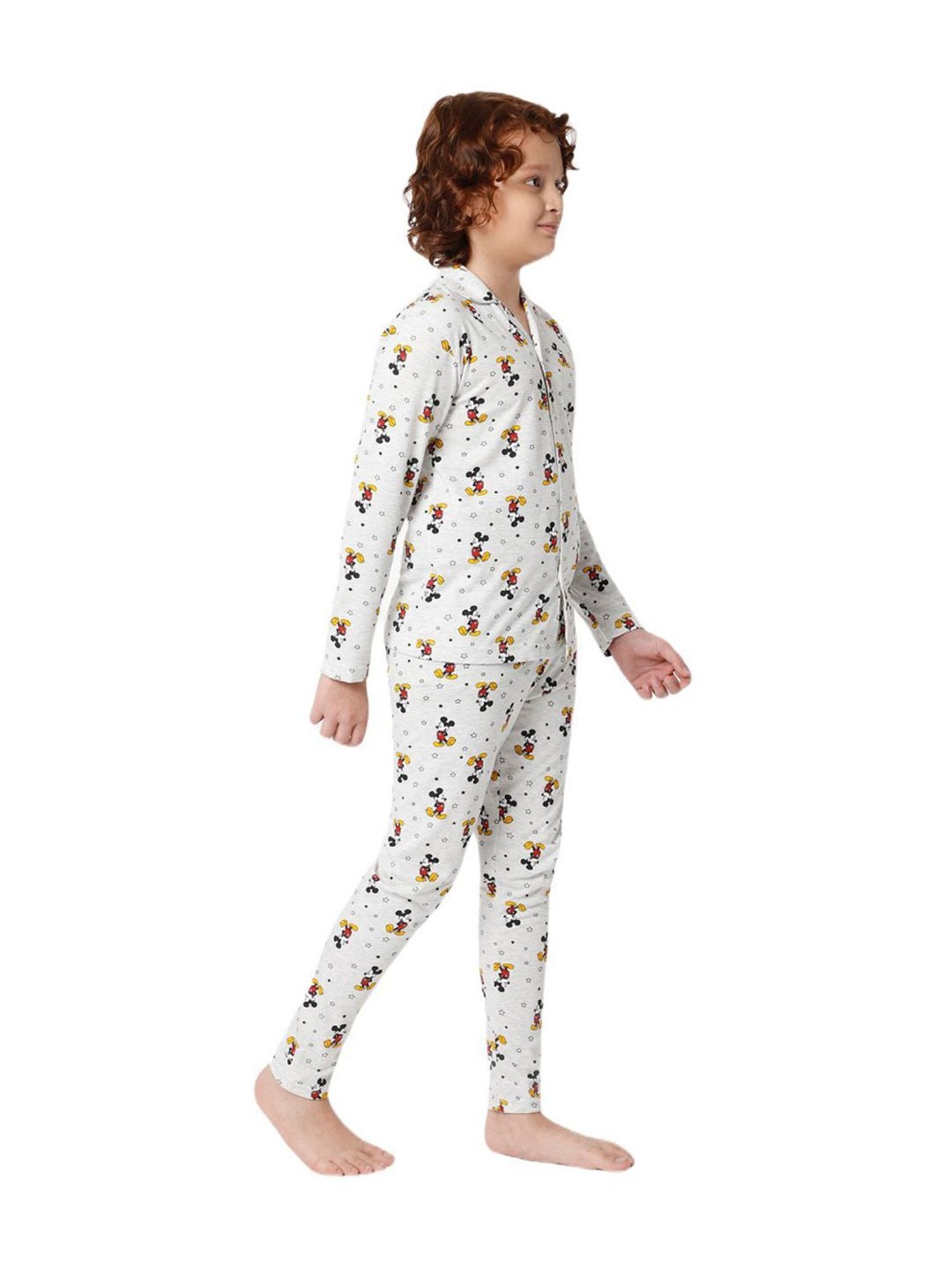 Proteens Boys Melange Grey Cotton Printed Full Sleeves Shirt set