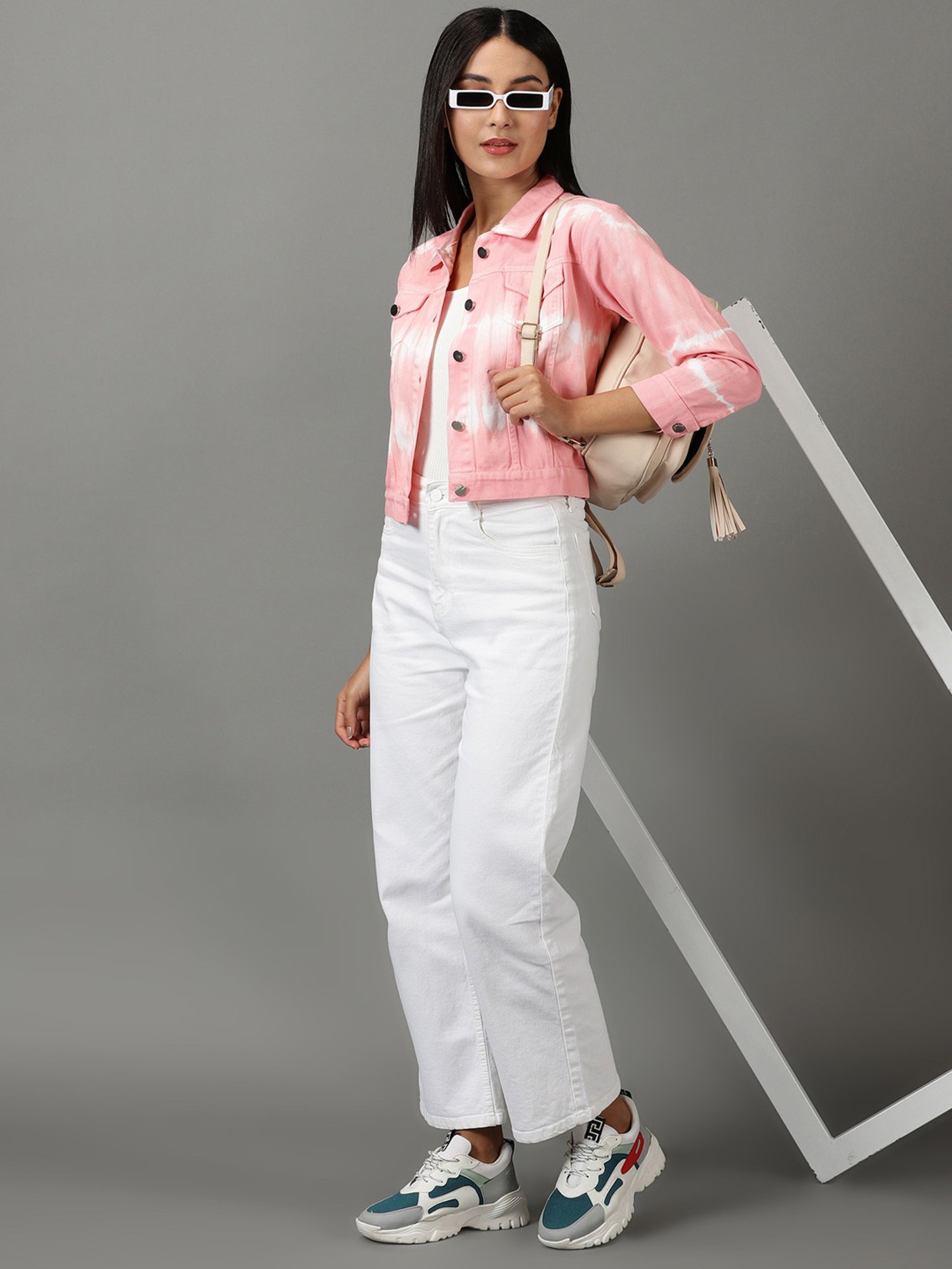 SHOWOFF Pink Tie - Dye Denim Jacket