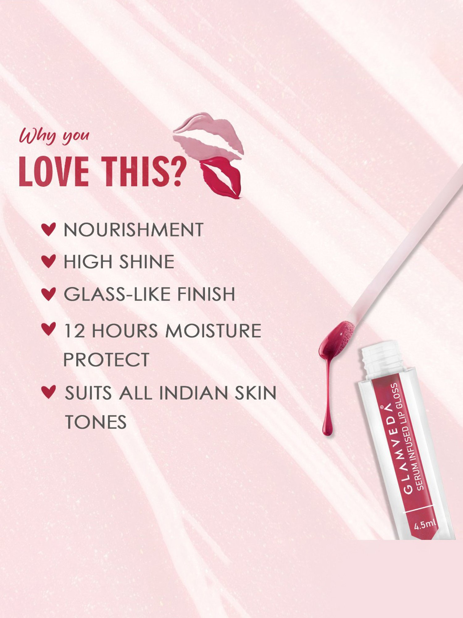 Glamveda Serum Infused Lip Gloss Foxy-115 - 4.5 ml