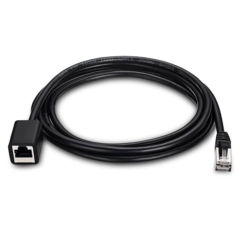 Ethernet Extension Cable 25 Ft  Shielded Network Cat6 Extension Patch Cable RJ45 Cords Shielded Male to Female Connector Compatible with VoIP PhonesNASPoE DevicesHubDSLXboxPS2PS3