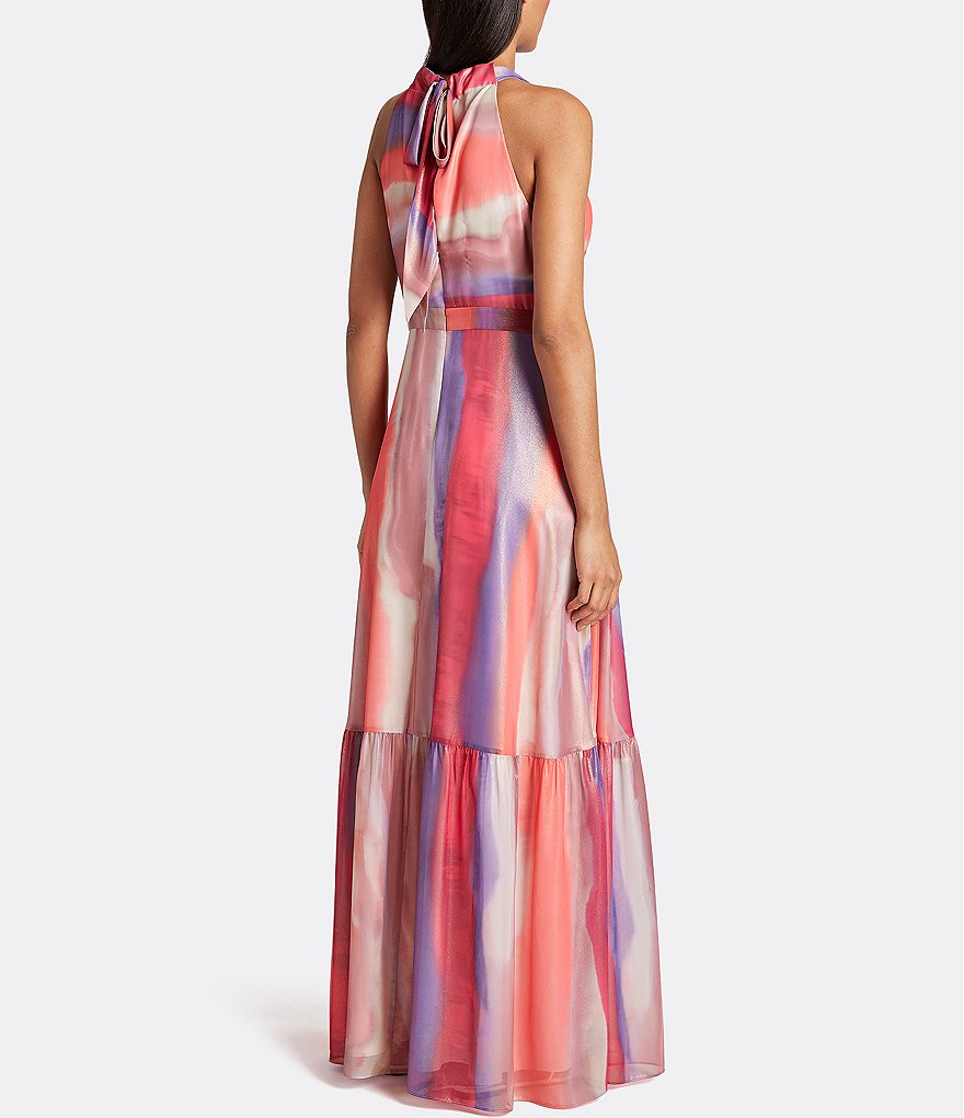 White Boho Stripes & Floral Print Floor Length Tank Dress