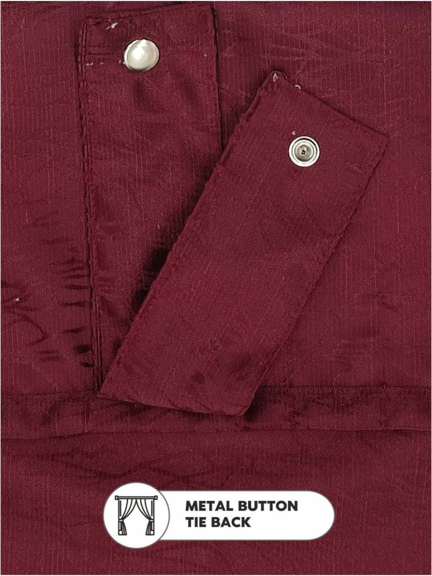 Bianca D`ROMANIO Maroon Faux Silk 5 Ft. Window Curtain