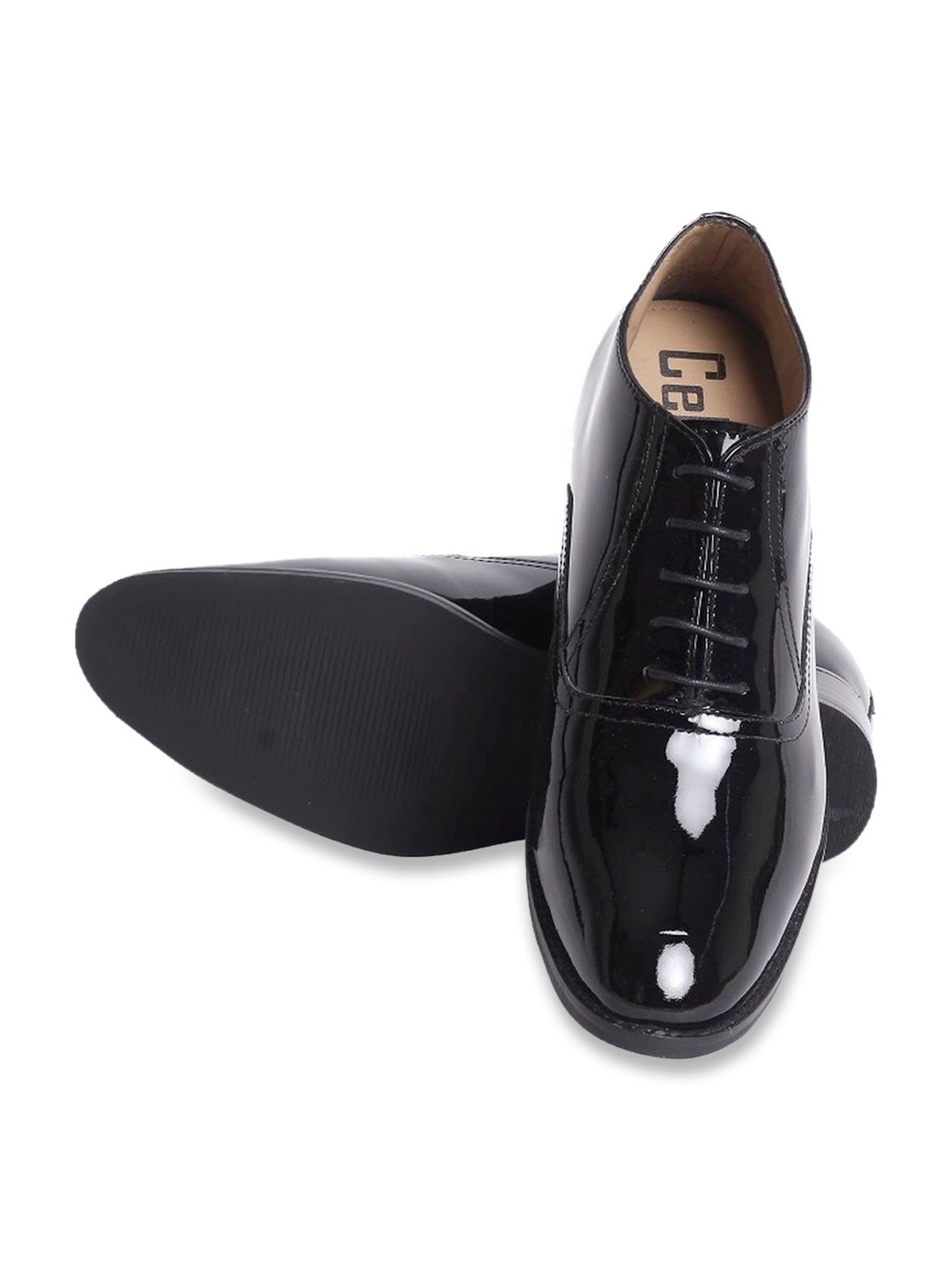 Celby Men's Height Increasing Black Oxford Boots