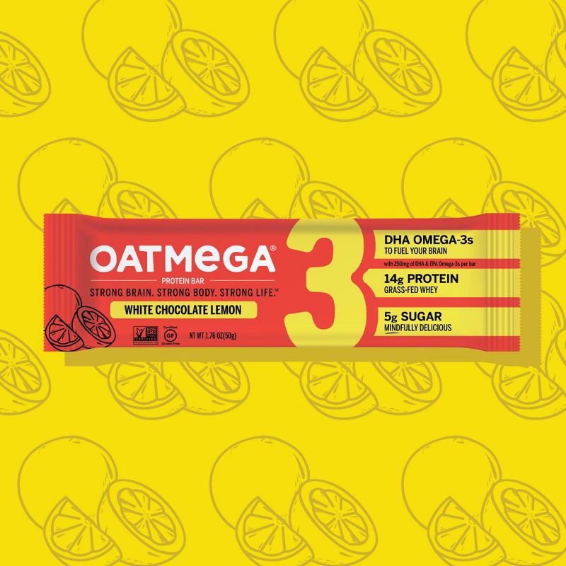 Oatmega Protein & Omega-3 Bar - White Chocolate Lemon - 12ct