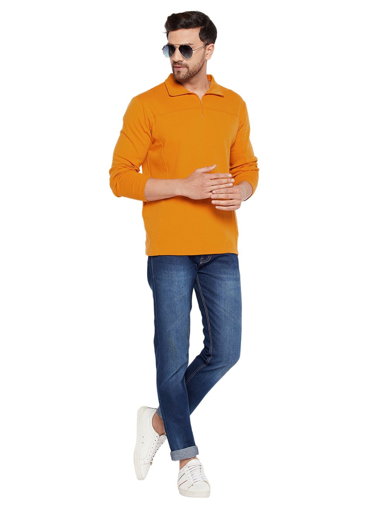 Hypernation Yellow Relaxed Fit Cotton Polo T-Shirt