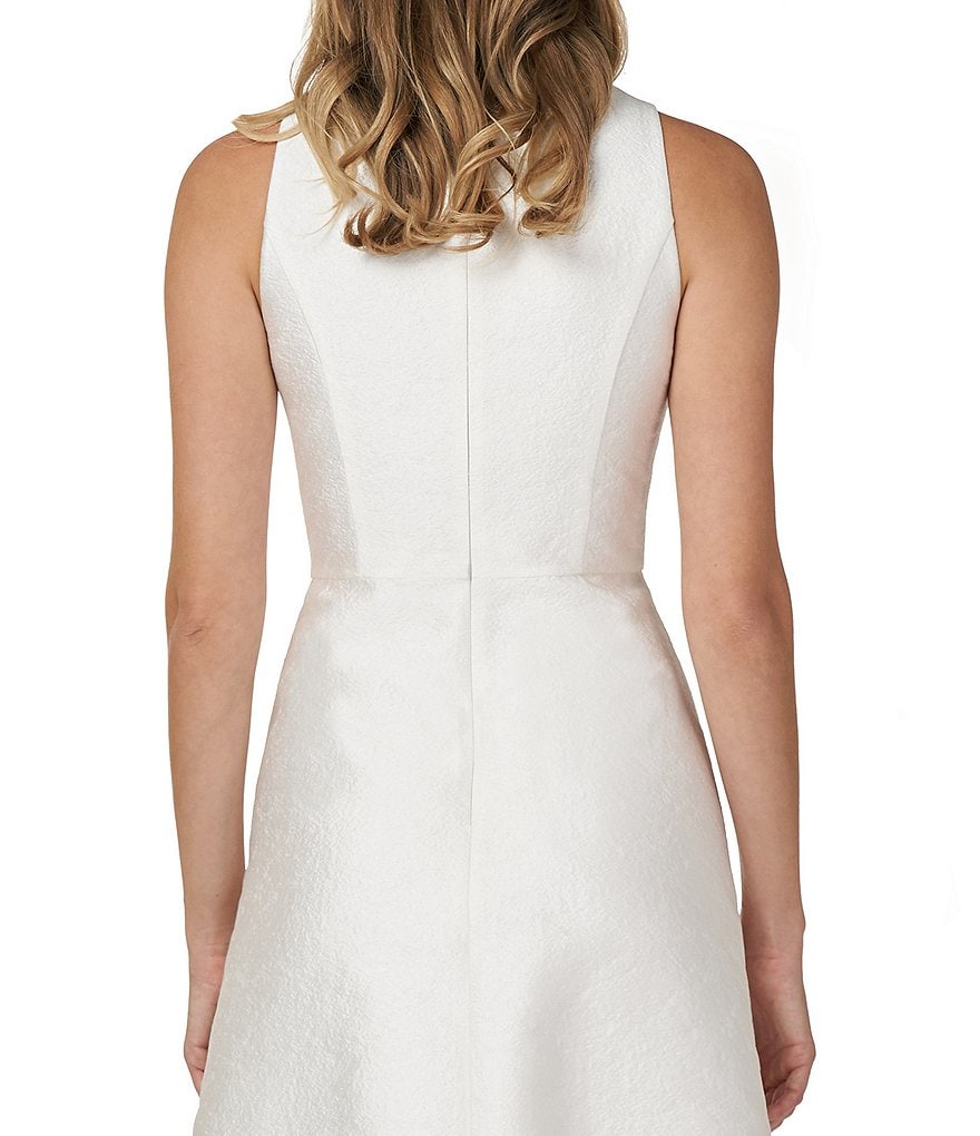 Jkara Chiffon Popover Beaded V-Neck 3/4 Capelet Sleeve Gown