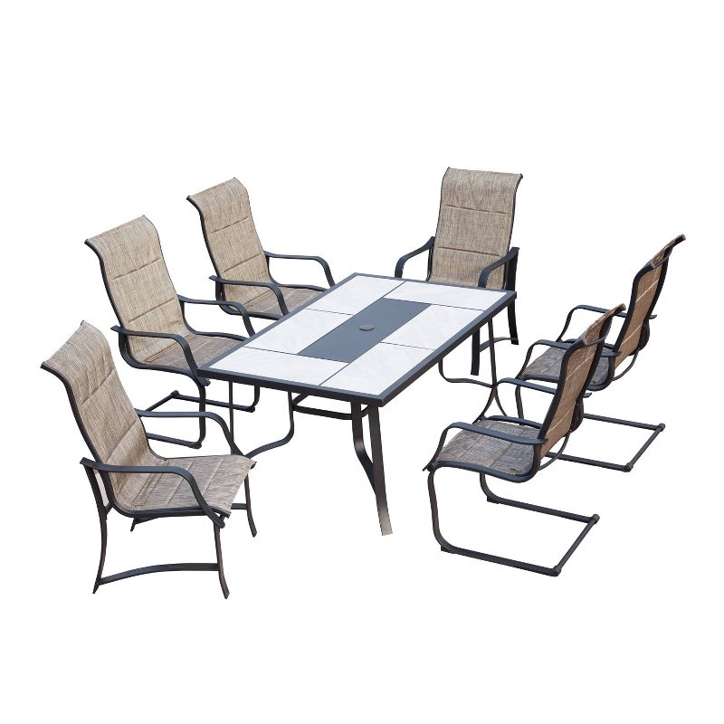 6pc Steel Patio Dining Sets Gray - Lokatse
